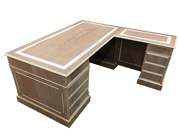 Bespoke Mahogany Corner Desk before Polishing